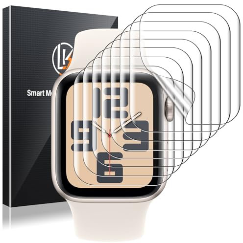 LK 8 Pcs Protection D'écran Pour Apple Watch Series SE2/9/8/7/6 44mm, Couverture Complète, De Qualité Supérieure, Sans Bulles, Couverture Complète, Anti-poussière, Transparent, Tpu