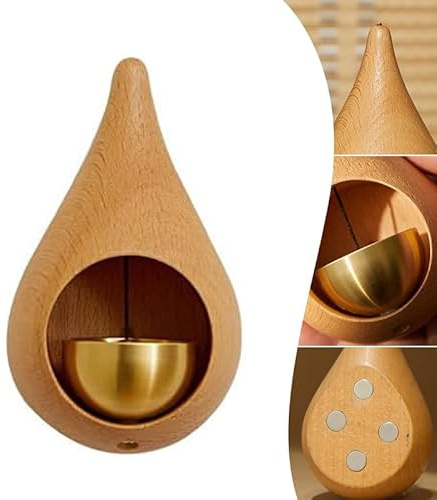 Desricy Shopkeepers Campanello magnetico per apertura della porta in legno con campanello in ottone per ingresso, parete, negozio, armadio, frigorifero