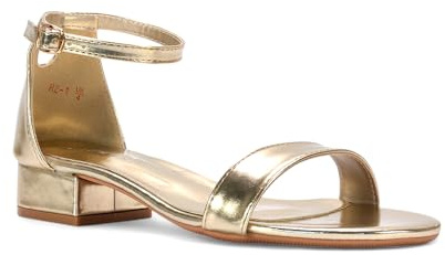 Women's Low Heel Flat Sandals Ladies Ankle Strap Block Chunky Heel Comfy Open Toe Shoes Size 3-8