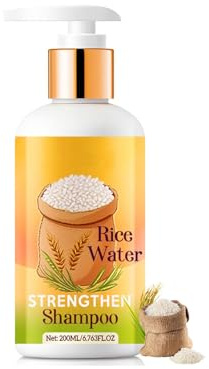 Reis-Wasser-Shampoo, Reis-Haar-Shampoo für Ausdünnung und Haarausfall, feuchtigkeitsspendende, volumenspendende Flüssigseife, stärkt trockenes und geschädigtes Haar, pflegt die Kopfhaut, für alle