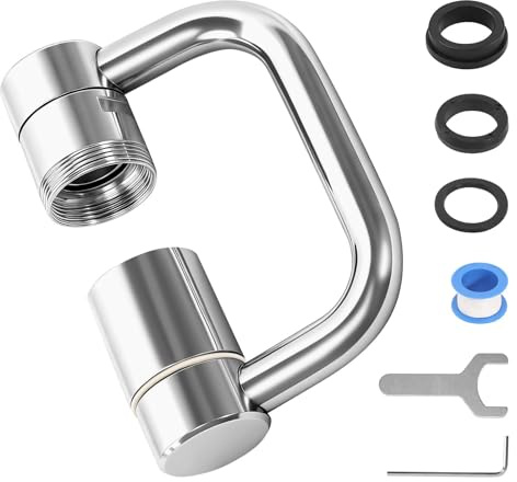 Wasserhahn Aufsatz Verlängerung, 1080° Drehbarer Wasserhahn Aufsatz, Drehbar Strahlregler Schwenkbarer Wasserhanhnaufsatz Faucet Extender für Bad Küche