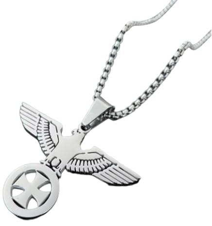 Generisch Kreuz Kette mit Eisernes Kreuz und Deutscher Adler, Robuste Edelstahl Halskette für Männer, Deutschland Ketten Anhänger im Präzisen Design