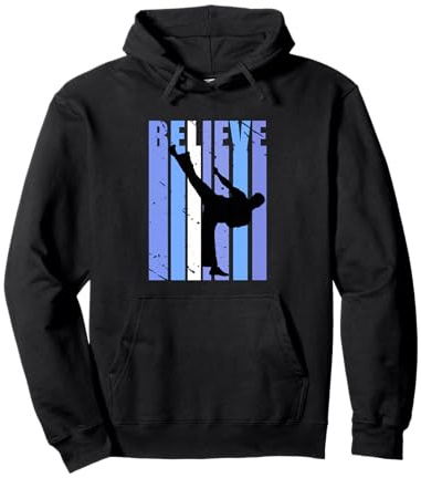 Believe Boys Taekwondo Arts Martiaux de Motivation pour garçons Sweat à Capuche