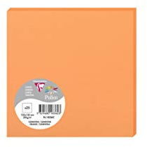 Clairefontaine 1836C Packung (mit 25 Karten Pollen, 135 x 135 mm) 210g, clementine