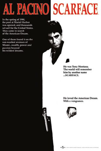 Poster Al Pacino: Scarface Kinoplakat - Größe 61 x 91,5 cm - Maxiposter