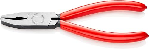 Knipex Pinza per Vetrai - con Becchi Curvati Bonderizzata Nera, Rivestiti in Resina Sintetica 160 Mm 91 51 160