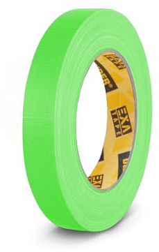 Defender EXA TAPE Gaffer Klebeband - Gewebeklebeband für Abkleben, Fixieren und Markieren, hohe Klebkraft, von Hand abreißbar, neonoptik, matt, neongrün, 38 mm x 25 m