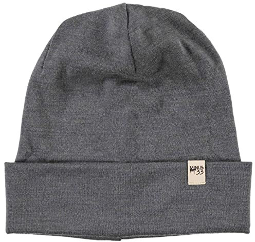 Minus33 Merino Wool Cuff Beanie - Warme Wintermütze aus 100% Merinowolle mit Bündchen für Damen und Herren - Anthrazit