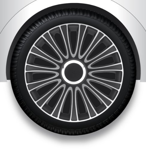 ZentimeX Z733010 Radkappen Radzierblenden universal 17 Zoll Silver Black
