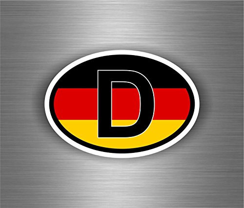 Akachafactory Autocollant Sticker Voiture Moto Drapeau Code Pays D Allemagne Allemand Oval