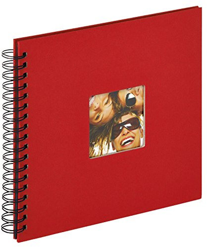 walther design Fotoalbum rot 26 x 25 cm Spiralalbum mit Cover-Ausstanzung, Fun SA-108-R