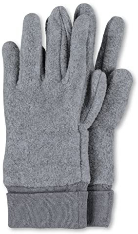 Sterntaler Unisex Kinder Fingerhandschuhe aus Microfleece, mit Elastischem Bündchen Handschuhe, Silber Melange, 2