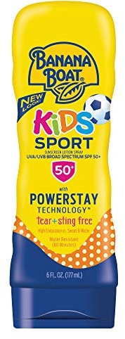 Banana Boat Kids Sport Tear-Free, Sting-Free Broad Spectrum Sunscreen Lotion, SPF 50+ - 6 Ounce