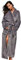 BELLOO Unisex Flannel Dressing Gown Cozy Coral Fleece Bathrobe Long Style, Grey XL