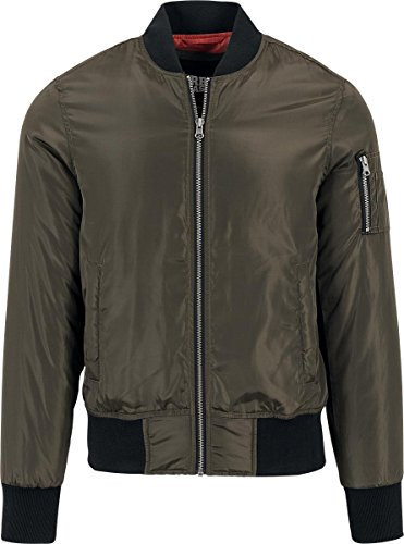Urban Classics Herren 2-Tone Bomber Jacket Bomberjacke,, per pack Mehrfarbig (darkolive/black 00795), XXX-Large (Herstellergröße: 3XL)
