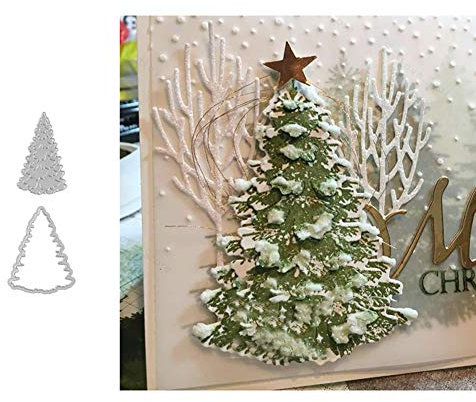 Weihnachten Stanzschablone Weihnachtsbaum Stanzbögen Stanzmaschine Stanzformen für Scrapbooking Kartenbastel Silber