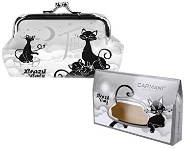 Carmani - Porte-monnaie moyen pour femme avec motif Crazy Cats