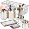 Phantom Cables WI1-38S Bathroom Accessories Set 8 PCS-Bathroom Set Soap Dispenser Toothbrush Holder 2 Qtip Holders Flower Vase Soap Holder Vanity Tray Toilet Paper Holder Storage Bin-Brushed Nickel