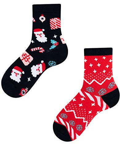 TODO Colours - Weihnachten Socken Kinder Lustige Weihnachtssocken mit Nicolaus (Good Xmas Kinder, 31-34)