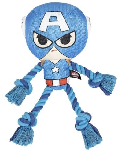Cerdá Life'S Little Moments - Captain America dog rope toy - dog toys indestructible - dog toys for medium dogs and big dogs - tough dog toys Official Marvel Licensed