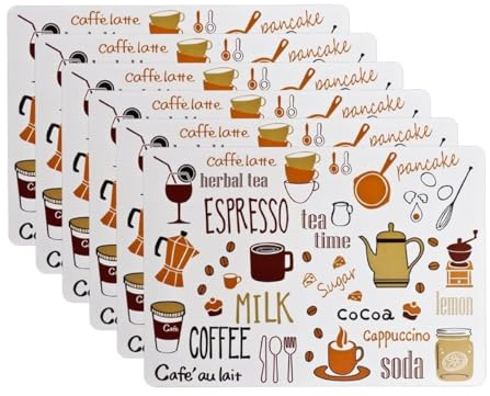 Oceano Tovagliette Americana Plastica Lavabili 6 Pezzi 28x43 cm -decorata Cucina