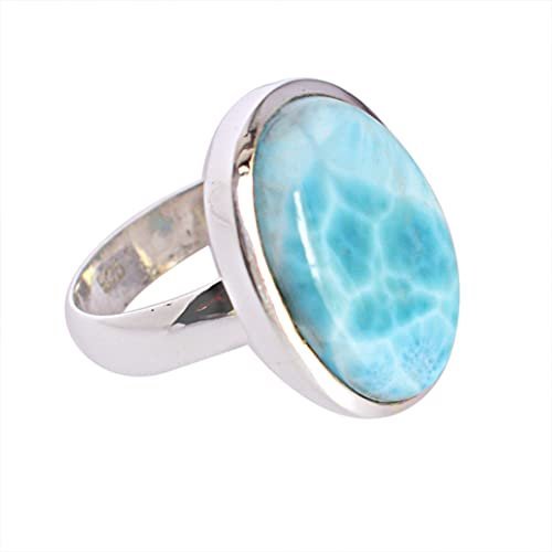 Larimar Ring aus massivem 925er Sterlingsilber, toller Designer-Schmuck, für Damen, -5726 Sz-K, Stein:, Larimar