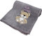 Cozy Racoon Babydecke bestickt mit Namen und Geburtsdatum | Weiche Kuscheldecke für Baby Jungen und Mädchen I Personalisiertes Geschenk zur Taufe, Geburt oder als Erstausstattung I Graue Decke mit Bär