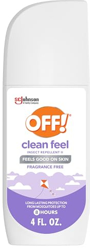 OFF! Clean Feel Insect Repellent Spritz with 20% Picaridin, Bug Spray with Long Lasting Protection from Mosquitoes, Feels Good on Skin, 4 oz