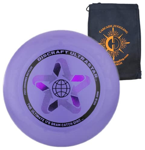 Discraft Ultrastar Fliegenscheibe, 175 g, ultimative Frisbee-Wettkampfspezifikation, inklusive Cascade-Jongliertasche (recyceltes Lila)