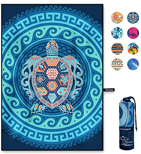 OCOOPA Mikrofaser Strandtuch, schnell trocknend, groß 200x145 cm, super saugfähig, Sandfreie Strand- und Schwimmhandtücher für Männer und Frauen