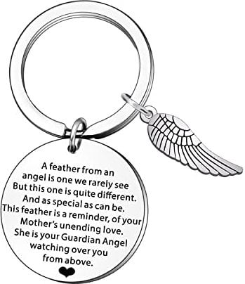 JETTOP Mum Memorial Loss of Mother Sympathy Gifts - Rememberance Feather