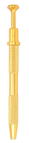 Pinzette mit 4 Klauen, einziehbarer Zinkenhalter aus Legierung, Schmuckclip Piercing Kugelgreifer zum Greifen von Juwelen, Edelsteinen und Teilen(Gold)
