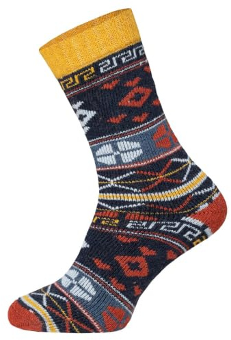 HomeOfSocks 2 Paar Winter Socken Herren – Dicke Wollsocken Blau mit Muster, Größe 43-46
