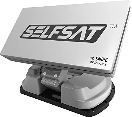 [Test: AUSGEZEICHNET*] Selfsat Snipe 3 BT Grey Line Single - Vollautomatische Satellitenantenne inkl. iOS/Android Steuerung, Camping Sat-Antenne