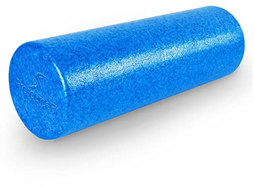ProsourceFit High Density Foam Rollers 18 - inches long, Firm Full Body Athletic Massager for Back Stretching, Yoga, Pilates, Post Workout Trigger Point Release, Blue