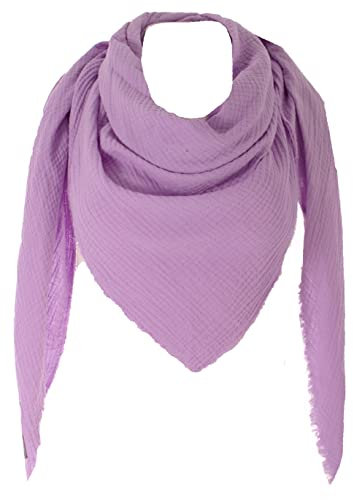 FASHION YOU WANT XXL Tuch 23 Farben Farbwahl Halstuch Musselintuch Musselin Damen Damenhalstuch Dreieckstuch Schal Herren Männer Frauen Herrenhalstuch Dreieckig leicht (einlagig)) (lila)