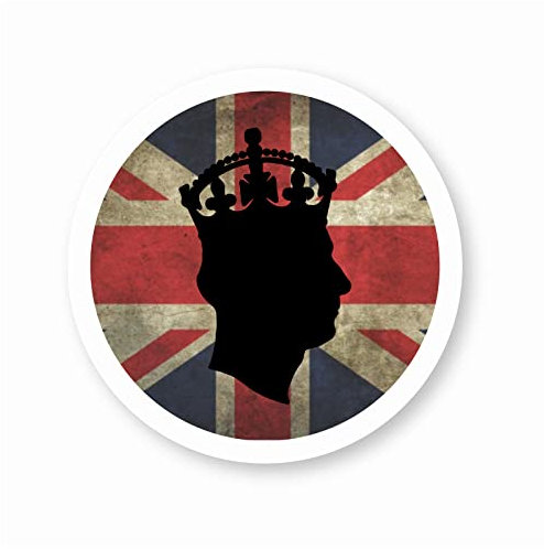 stika.co King Charles III Silhouette, His Majesty King Charles III 2023 Coronation Celebration, Union Jack Auto Vinyl Aufkleber (M - 100 x 100 mm)