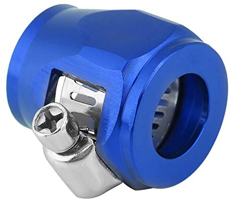 Flexible Rubber Hose Pipe Clamps AN4 - AN12 Car Oil Fuel Hose End Clamp Finisher Water Line Clip Hose Connectors for Fuel/Oil/Diesel/Gas/Air and Water Hose Tube(AN12 24mm-Blue) auto