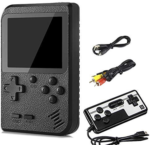 Portable Handheld Games Console with 800 Classical Games,Mini Retro Game Player Support for Connecting TV and Two Players,1020mAh Rechargeable Battery, Present for Kids and Adult (Black)