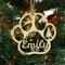 Adornos de madera para árbol de Navidad, diseño de huellas de gato y perro con nombre (XF8, 1 unidad)