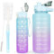 CodiCile 2 Pack Water Bottle BPA Free, 2 Liters Water Bottle & 750ml Water Bottle with Straw, Motivational Canteen Bottle with Time Marking,Leakproof Large Sport Drink Bottle for Women Men