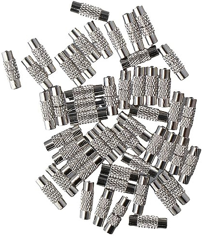 YYlingx 50Pcs Brass Screw Clasps Barrel Clasps, Silver 12x4mm Brass Screw Twist Clasps Cord End Caps Jewelry End Tips Screw Connector Fastener for DIY Jewelry Craft Making, Bracelet Necklace