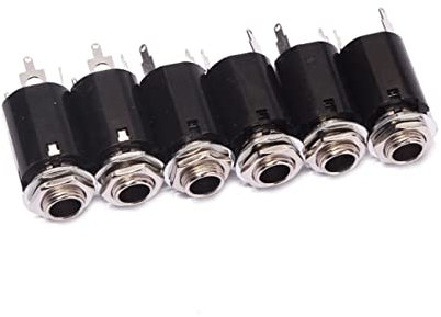 6 pcs Threaded Endpin Jack Bass Guitar Pickup Output Input Jack Socket Guitar Jack Socket Electric Acoustic Guitars