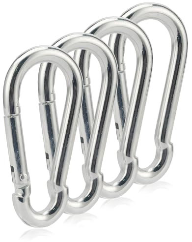 4 Pack SUS304 Karabiner 8cm Heavy Duty – Langlebige, rostfreie Schlüsselanhänger für Hängematten, Camping, Fitness & Outdoor-Aktivitäten
