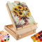 LDXDRU Wooden Easel Storage Box for Painting, Table Top Easel Box, Adjustable Art Easel Case for Drawing Art Supplies Painters Student Artist