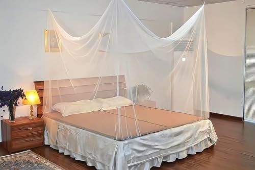 LINSOCLE Moskitonetz Bett, Moskitonetz Doppelbett, Moskitonetz für Bett 200x200x220cm, Mosquito Net Bed für Zuhause und Camping Geeignet