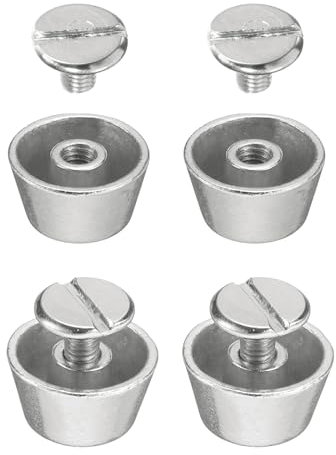 QUARKZMAN 4 Set Rivetti Borchie per Borsa a Mano e Borsa a Tracolla 12mm Rivetti Testa Piatta Vite Posteriore Punte Lega Fibbie Rivetti per Pelle per Borse Tote Abbigliamento, Tono Argento