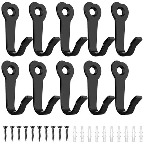 10 Pezzi Classici Appendiabiti da Parete, Ganci in Ferro Vintage Ganci per Quadri con Viti, Ganci per cappotto Ganci da Muro Singoli in Metallo Asciugamani per Bagni Camere da Letto Armadi Garage