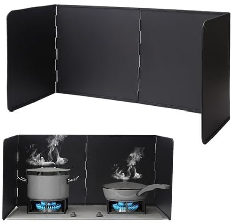 Btstil Spritzschutz Faltbar Herd, Faltbare Küchen Spritzplatte, Küchen- und Herdschutz Herd-Spritzschutz mit Antihaftbeschichtung, Pfannen Spritzschutz (40cm)