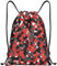 Richugui Red, black and grey camou flage pattern Camo Drawstring Bag Bloodshot Camouflage Red Urban Gym Bag Sports Backpack Lightweight Waterproof Bag for Men Women Outdoor Gym Sport